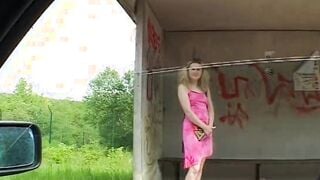 Blondine am Strassenrand aufgerissen und durch gefickt