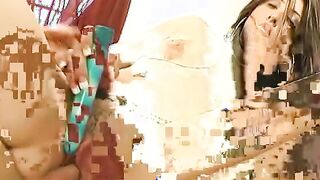 Thot with natural titties gets a penis into her booty while she is rubbing her cunt