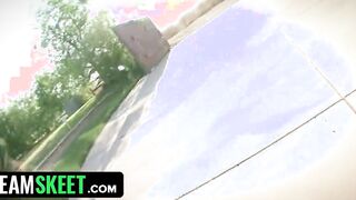 Titty Attack - 2 Cutie Dark Haired With Huge Melons Shares Customers Long Juicy Shaft