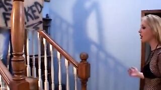 Nice blonde takes a stranded man into, fucks him because she cares