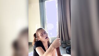 Hot with Glasses gets blasted inside the face