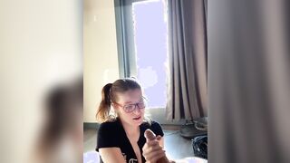Hot with Glasses gets blasted inside the face