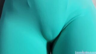 Packed new women with bald snatch. She wore tight pants to tease the size of her vagina and then get down on all fours to got a stick - Inmymound