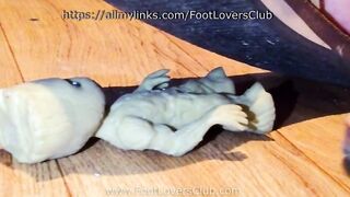 Giantess Daisy Crushes Small Groot Man inside Rainbow Sandals Crush Bondage Kinky Soles Hispanic Trample Small