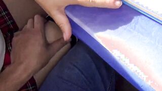 SCHOOL GIRL OFFER HAND JOB TO CLASSMATE UNDER THE TABLE DURING LESSON )))