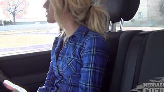 barely teens petite blonde risky outdoors masturbating while driving