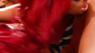 Bright red haired step daughter prefers fucks her stepdad to learning