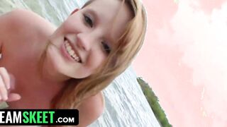 This sluts Blows - Lusty 18 Blows Dick Outdoors And Gets Large Cum Into Her Face