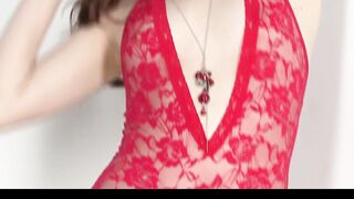 Slutty Goddess lusty red-blowjob into underwear fucks soak snatch with sex toy
