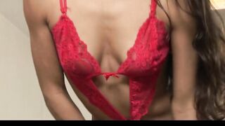 Goddess tiny-tit slim dark hair European skank gets naked and grind her twat