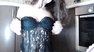 Young MILF milking her breasts into Hot dress --www.myclearsky.live/myclearsky