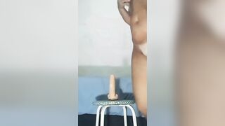 Mirelladelicia erotic little bitch jumps sits and rolls on the vibrator