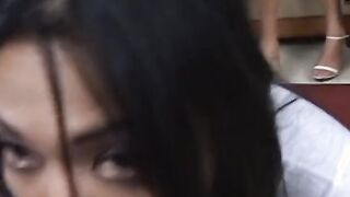 Bunch of vulgar Goddess looking eighteen go after one dick