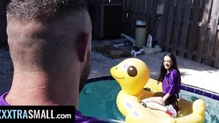 Exxxtra Tiny - Slender Teenagers Disrupts Bf Watching Football Game Ended Him Tackling Her Inside Bed