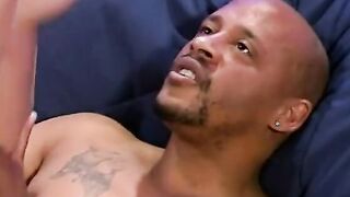 Biggest african dude fucks dark haired while BF watches