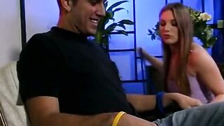 Biggest african dude fucks dark haired while BF watches