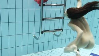 Adorable skinny babes into the pool Anna and Adriana