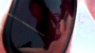 Freaky babes tongue fucking their tight twats by the swimming pool