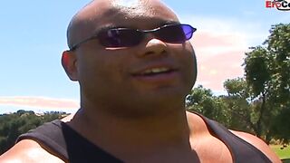 Red haired skank with natural titties seduce public for a sex casting