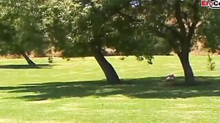 Red haired skank with natural titties seduce public for a sex casting