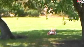 Red haired skank with natural titties seduce public for a sex casting