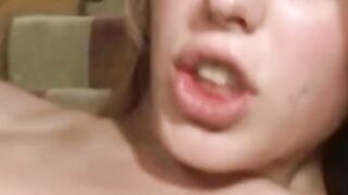 Great blonde deep throats dick then ride it on the stairs