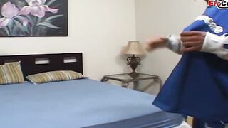 Dark Haired thot with long titties pick up from a big black cock for interracial sex