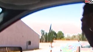 Dark Haired thot with long titties pick up from a big black cock for interracial sex