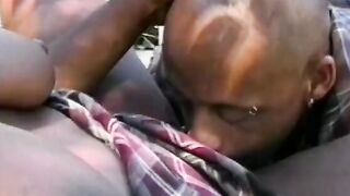 African barely legal banged! inside her butt outdoor