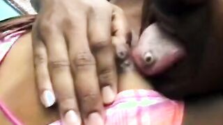Lovers of gorgeous coloured lonely chicks are getting 3 ebony cocks near the pool