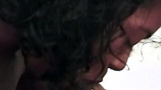 Chocolate skin honey gets fucked doggy style on the couch