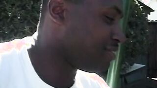 Chocolate skin honey gets fucked doggy style on the couch