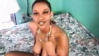 Honey skin hot with juicy melons blows and fucks white penis