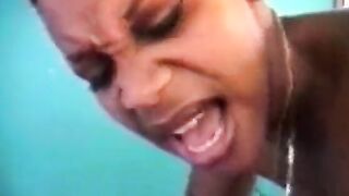 Honey skin hot with juicy melons blows and fucks white penis