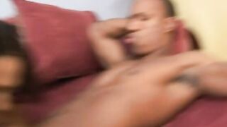 Sweet curly haired black daizy cooper pounded and facialed public