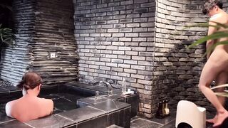 Voyeur clip that makes JD of whole body fishnet pantyhose screaming convulsions after taking a bath tub