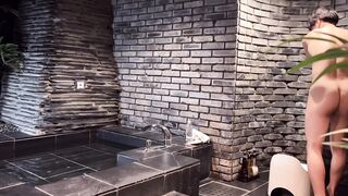 Voyeur clip that makes JD of whole body fishnet pantyhose screaming convulsions after taking a bath tub