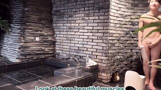 Voyeur clip that makes JD of whole body fishnet pantyhose screaming convulsions after taking a bath tub
