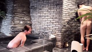 Voyeur clip that makes JD of whole body fishnet pantyhose screaming convulsions after taking a bath tub