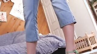 Luxurious white cunt with mouth sucks short ebony dude and takes long cock in
