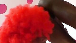 Amazingly Hot black tiny titties Cutie stands astride and gets penis in