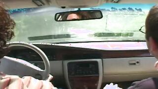 Ginger bitch inside pink seduces 2 strangers for a hardcore fucking session