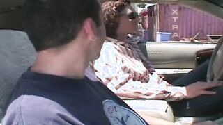 Ginger bitch inside pink seduces 2 strangers for a hardcore fucking session