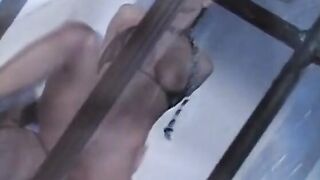 Incredible dark hair sub sluts gets her tiny vagina screwed into the cell
