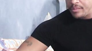 Superb dark hair ebony goddess with big hooters gets penis inside her tight asshole