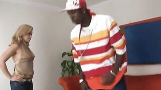 Slutty amateur blonde takes on 2 fat african dicks.