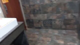 Risky outside banged at Mc Donald's WC until cum into booty - @lynnscreamreal Outside Adventures part one