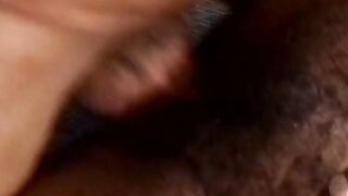 Immoral incredible black cunt with mouth takes 2 dicks into all her wide holes