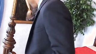 Superior big boobed euro dark haired cunt with mouth loving big african penis