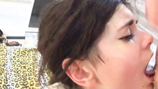 HOE LOVES getting her THROAT BANGED ROUGH
